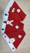 A golden silk fleece brim Christmas hat Specification image